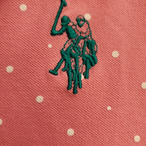 Pink with White Polka Dot Polo Dress - Picture 3 of 4